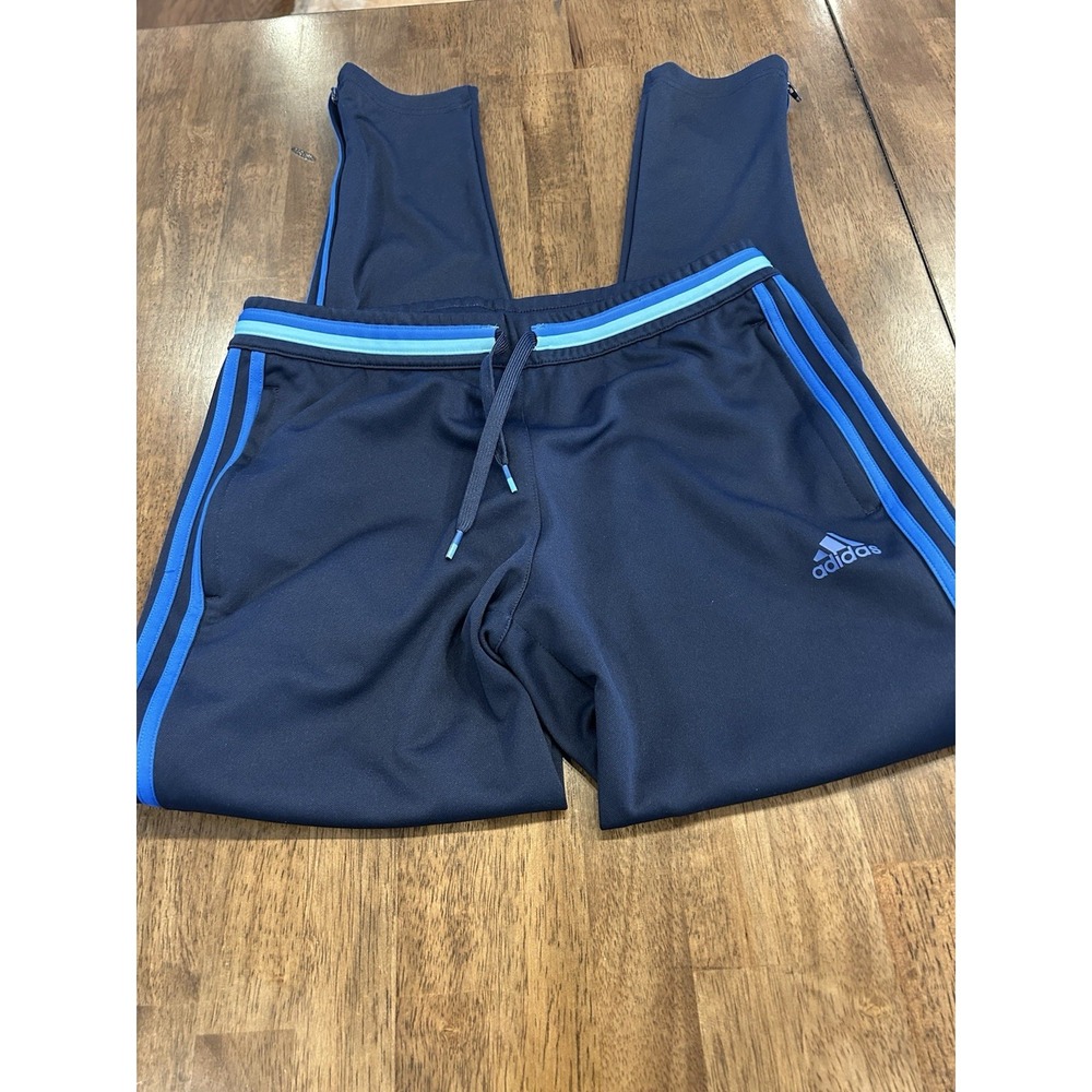 Adidas Climacool Active Pants - Navy with Blue Stripes - Youth Size M
